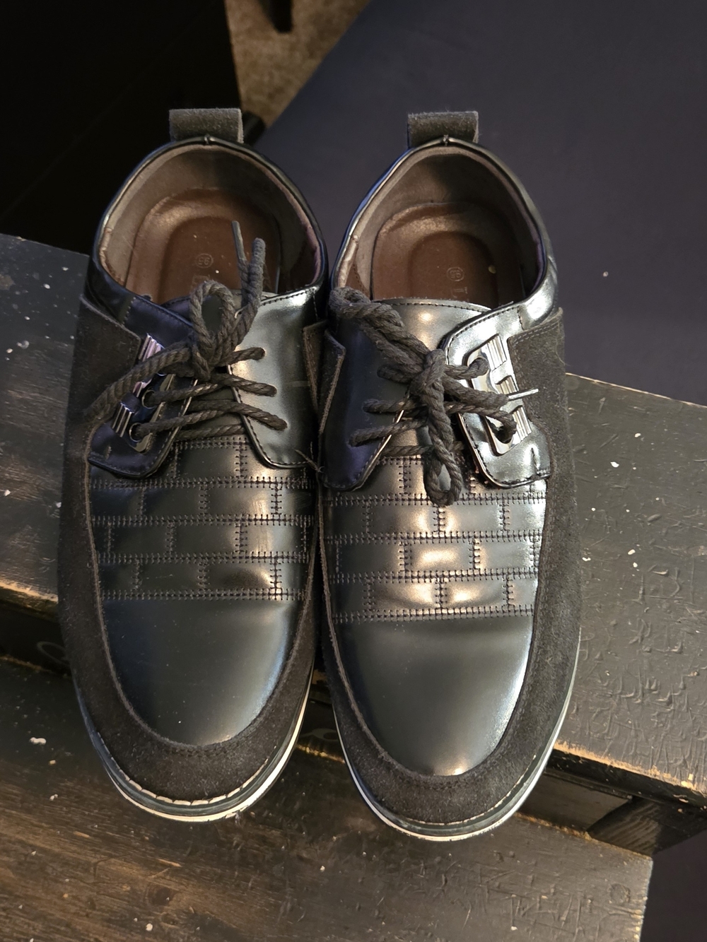 Men's Black Casual Lace-Up Shoes